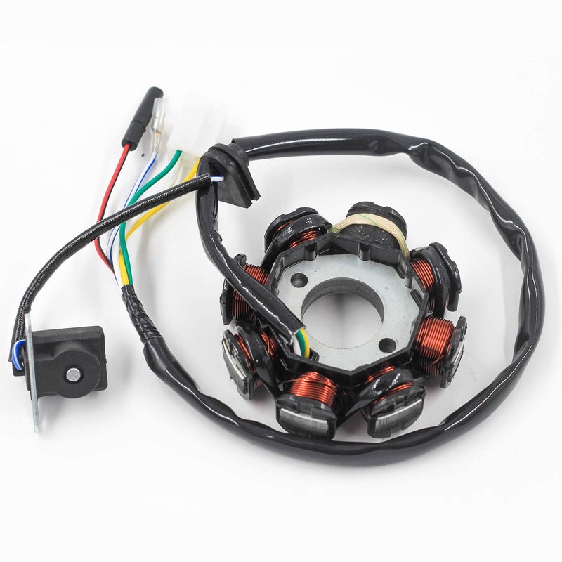 Trkimal Ignition Stator Magneto 5 wire AC 8 Pole Coil for GY6 49cc 50cc 80cc 125cc 150cc139QMB 147QMD 152QMI 157QMJ engine, GY6 Stator Fits for Scooter Moped ATV Dune Buggy Go Kart - Image 2